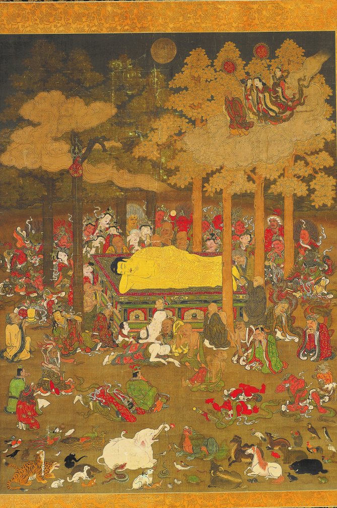 Tosa Yukihiro 土佐行広 (Japan, Muromachi Period, 1338-1573), Parinirvana, circa 1451   Eastern India or Bangladesh, Gupta Period, Vishnu Riding Garuda, 320-500 CE