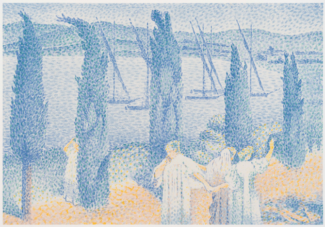 Henri Edmond Cross - Landscape with Cypresses